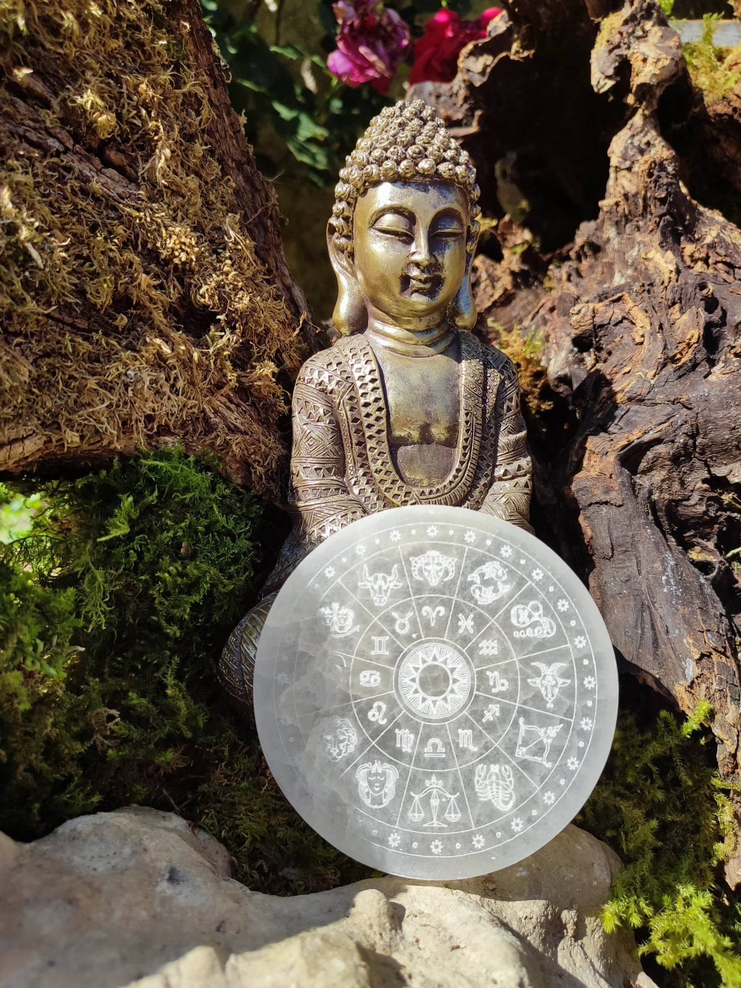 Disque de sélénite signe du zodiaque