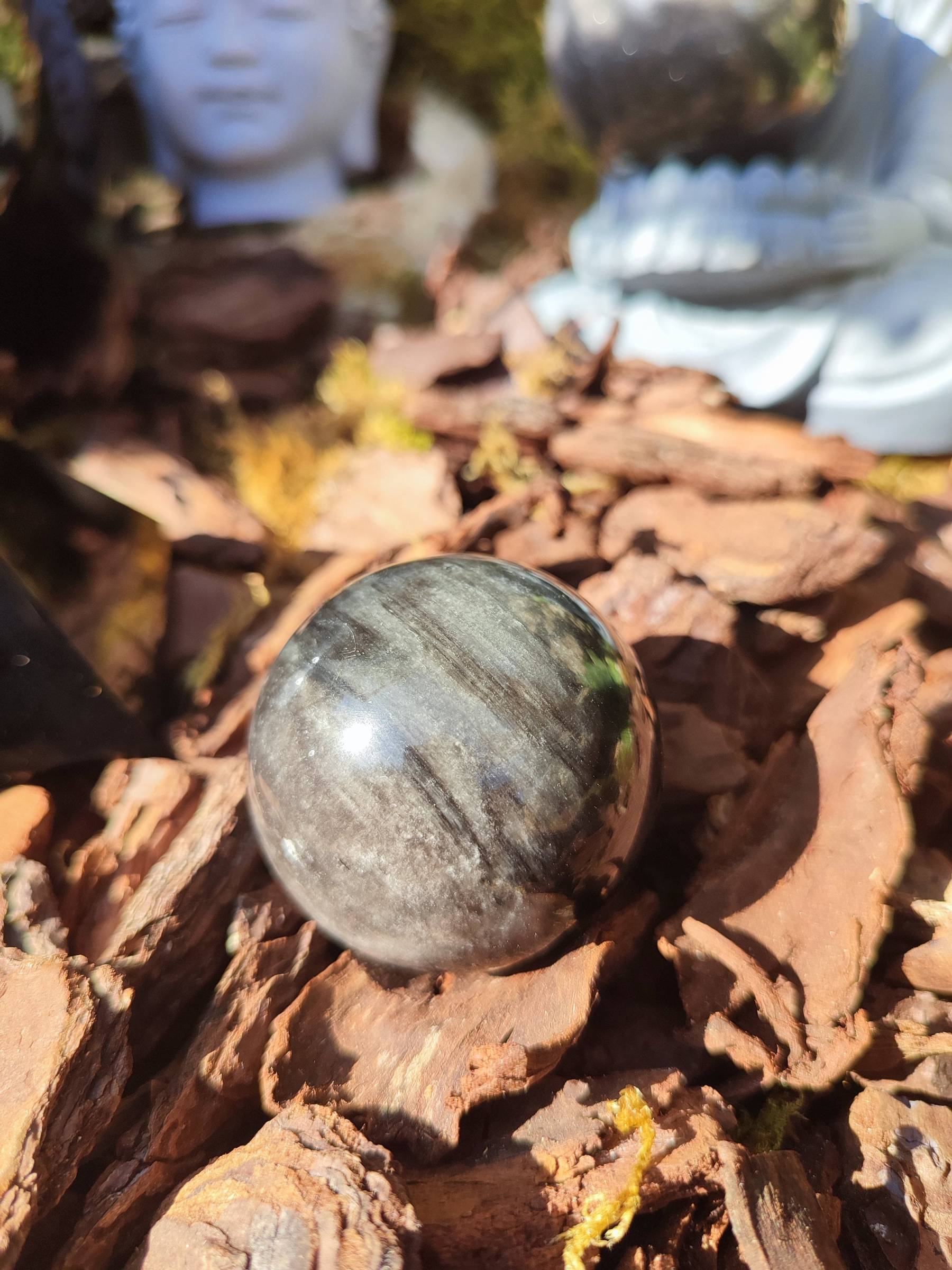 Sphère Obsidienne Argent