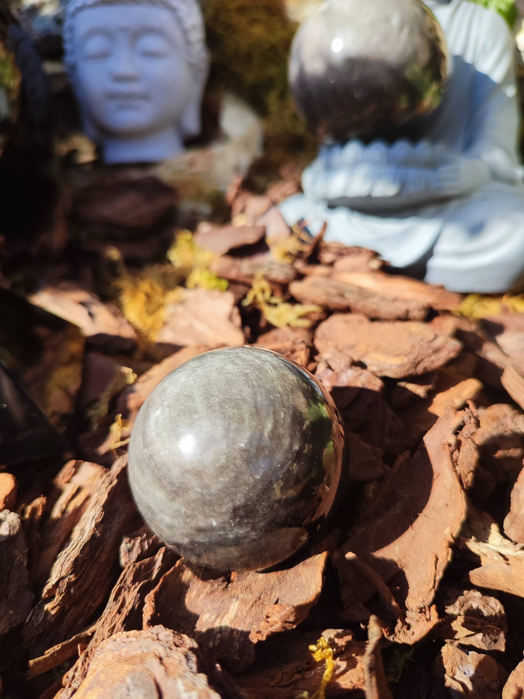 Sphère Obsidienne Argent