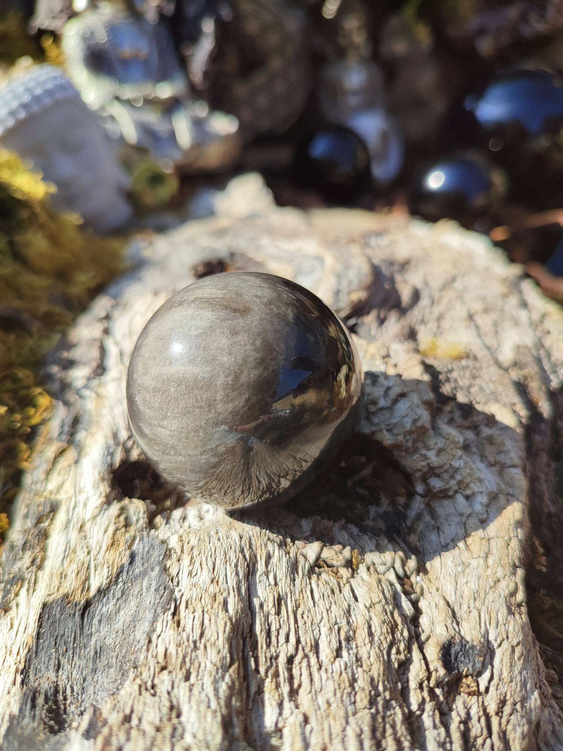 Sphère Obsidienne Argent