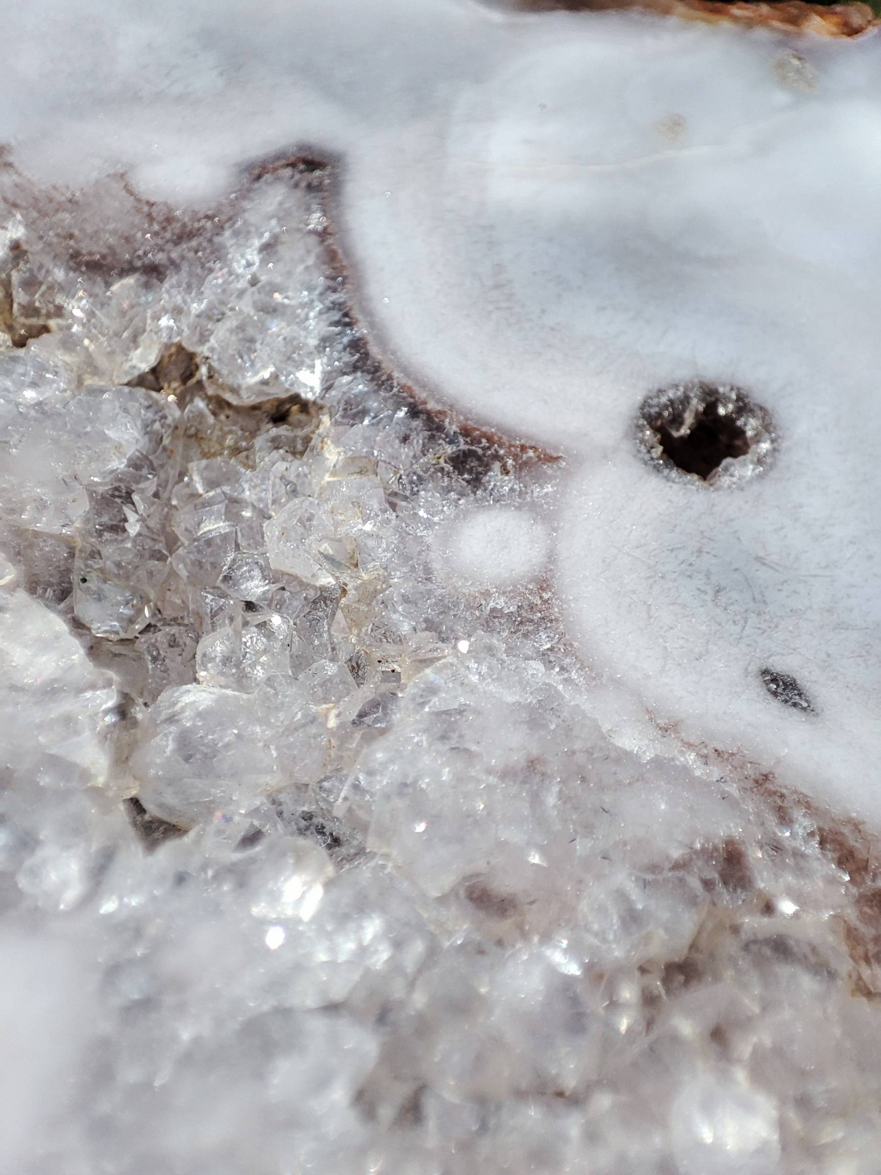 Tranche Amethyste Rose Agate Bleue